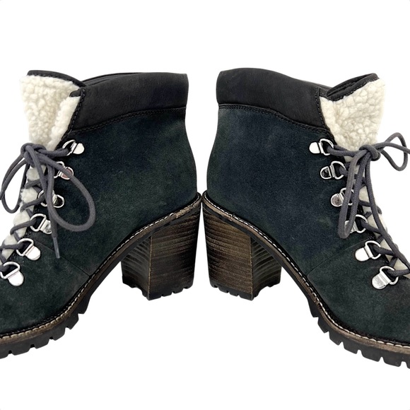 SOLD! DOLCE VITA Post Faux Shearling-Trim Suede Booties - Picture 7 of 12